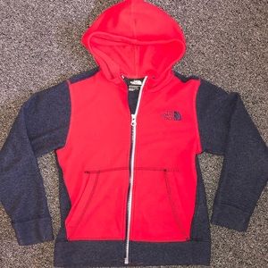 Boys The North Face zip up hoodie sweater